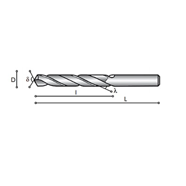 Vendita online Punta HSS Quartz corta art.CL104R